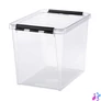 Kép 1/8 - Műanyag tárolódoboz, 25 liter, fekete fogantyúkkal, SMARTSTORE "Classic 16", átlátszó