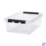 Kép 1/8 - Műanyag tárolódoboz, 21 liter, fekete fogantyúkkal, SMARTSTORE "Classic 24", átlátszó