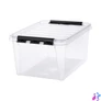 Kép 1/8 - Műanyag tárolódoboz, 32 liter, fekete fogantyúkkal, SMARTSTORE "Classic 31", átlátszó
