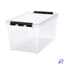 Kép 1/8 - Műanyag tárolódoboz, 47 liter, fekete fogantyúkkal, SMARTSTORE "Classic 45", átlátszó