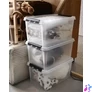 Kép 4/8 - Műanyag tárolódoboz, 47 liter, fekete fogantyúkkal, SMARTSTORE "Classic 45", átlátszó