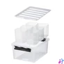 Kép 1/2 - Műanyag tárolódoboz, fekete fogantyúkkal, 6 rekeszes, SMARTSTORE "Classic 15", átlátszó