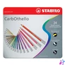 Kép 1/2 - Pasztell ceruza készlet, kerek, fém doboz, STABILO "CarbOthello", 24 különböző szín