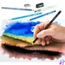 Kép 3/3 - Akvarell ceruza készlet, ecsettel, radírral, hegyezővel, grafitceruzával, STAEDTLER® "146 10C", 12 különböző szín