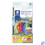 Kép 1/2 - Akvarell ceruza készlet, hatszögletű, ecsettel, STAEDTLER "Noris® aquarell 144 10", 12 különböző szín