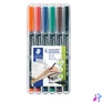 Kép 1/2 - Alkoholos marker készlet, OHP, 1 mm, STAEDTLER "Lumocolor® 317 M", 6 különböző szín