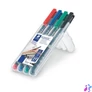 Kép 2/3 - Alkoholos marker készlet, OHP, 0,6 mm, STAEDTLER "Lumocolor® 318 F", 4 különböző szín