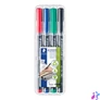 Kép 1/3 - Alkoholos marker készlet, OHP, 0,4 mm, STAEDTLER "Lumocolor® 313 S", 4 különböző szín