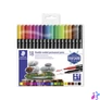 Kép 1/3 - Alkoholos marker készlet, 0,5/3,0 mm, kétvégű, STAEDTLER "3187", 18 különböző szín