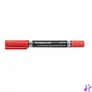 Kép 1/2 - Alkoholos marker, 0,6/1,5 mm, kúpos, kétvégű, STAEDTLER "Lumocolor® duo 348", piros