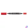 Kép 2/2 - Alkoholos marker, 0,6/1,5 mm, kúpos, kétvégű, STAEDTLER "Lumocolor® duo 348", piros