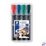 Kép 1/2 - Alkoholos marker készlet, 2-5 mm, vágott, STAEDTLER "Lumocolor® 350", 4 különböző szín