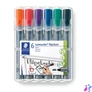 Kép 1/2 - Flipchart marker készlet, 2 mm, kúpos, STAEDTLER "Lumocolor 356", 6 különböző szín