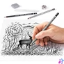 Kép 3/3 - Grafit- és szénceruza készlet, kiegészítőkkel, 12 darabos, STAEDTLER "Mars® Lumograph® 100C"