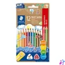 Kép 1/2 - Színes ceruza készlet, háromszögletű, vastag, hegyezővel, STAEDTLER "Noris® Jumbo 128", 10+2 különböző szín