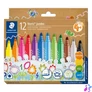Kép 1/3 - Filctoll készlet, 3 mm, háromszögletű, kimosható, STAEDTLER "Noris® jumbo 328-B", 12 szín