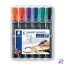 Kép 1/4 - Alkoholos marker készlet, 2 mm, kúpos, STAEDTLER "Lumocolor® 352", 6 különböző szín