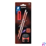 Kép 1/6 - Grafitceruza készlet, hegyezővel, radírral, HB, STAEDTLER "Norix® 181", piros