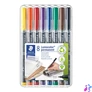 Kép 1/6 - Alkoholos marker készlet, OHP, 0,4 mm, STAEDTLER "Lumocolor® 313 S", 8 különböző szín