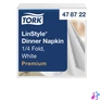 Kép 1/2 - Szalvéta, iparilag komposztálható, 1/4 hajtogatott, 1 rétegű, 39x39 cm, Premium, TORK "LinStyle", fehér