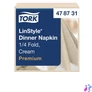 Kép 1/2 - Szalvéta, iparilag komposztálható, 1/4 hajtogatott, 1 rétegű, 39x39 cm, Premium, TORK "LinStyle", krém