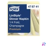 Kép 1/2 - Szalvéta, iparilag komposztálható, 1/4 hajtogatott, 1 rétegű, 39x39 cm, Premium, TORK "LinStyle", pezsgő