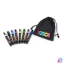 Kép 1/3 - Dekormarker készlet, 1,8-2,5 mm, UNI "Posca Pouch PC-5M", 8 különböző szín, tartóval