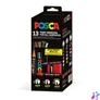 Kép 1/4 - Dekormarker készlet, Posca fém dobozos, UNI "Posca", 13 különböző szín