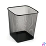 Kép 1/2 - Papírkosár, fémhálós, szögletes, VICTORIA OFFICE, fekete
