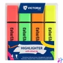 Kép 2/2 - Szövegkiemelő készlet, 1-5 mm, VICTORIA OFFICE, "ColorLine", 4 különböző szín