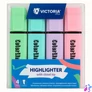 Kép 2/2 - Szövegkiemelő készlet, 1-5 mm, VICTORIA OFFICE, "ColorLine", 4 különböző pasztell szín
