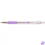 Kép 1/4 - Golyóstoll, 0,24 mm, nyomógombos, rozsdamentes acél, pasztell-lila tolltest, ZEBRA "F-301", kék