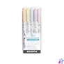 Kép 1/4 - Szövegkiemelő készlet, 1,4/4 mm, kétvégű, ZEBRA "Mildliner Highlighter Gentle", 5 különböző szín