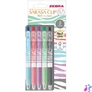 Kép 1/2 - Zseléstoll készlet, 0,33 mm, nyomógombos, csíkos test, ZEBRA "Sarasa Clip Pastel", 5 különböző pasztell szín