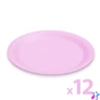 Kép 1/2 - Papírtányér szett, rózsaszín, 23 cm, 12 db / csomag