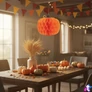 Kép 3/3 - Őszi dekoráció - lampion tök - papír - 30 cm