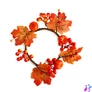 Kép 3/4 - Őszi dekoráció - juharlevél koszorú - 22 cm