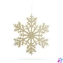 Kép 1/3 - Karácsonyi dekoráció - jégkristály - glitteres arany - akasztható - 31 cm
