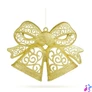 Kép 1/3 - Karácsonyi dekoráció, masni, akasztható, glitteres arany, 35 cm