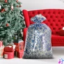 Kép 1/3 - Karácsonyi ajándék tasak - extra nagy - fólia - jégkristály - 78 x 120 cm