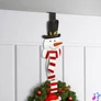 Kép 1/3 - Karácsonyi kopogtató, ajtódísz tartó - fém - hóember - 38 cm