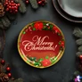 Kép 3/4 - Karácsonyi kínálótál, műanyag, "Merry Christmas", 22 cm