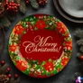 Kép 3/3 - Karácsonyi kínálótál, műanyag, "Merry Christmas", 37,5 cm