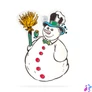 Kép 1/4 - Karácsonyi ablakdekoráció - hóember - tapadókorongos - 30 x 29 cm