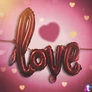 Kép 4/5 - Lufi, "LOVE" felirat, metál bordó, fólia, 55 cm