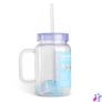 Kép 3/3 - Szívószálas pohár, lila, 4 db hűthető jégkockával, 550ml,  17 x 7.5 x 13.5 cm
