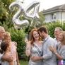 Kép 3/3 - 7-es születésnapi szám fólia lufi, ezüst, 40"