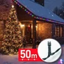 Kép 1/4 - Fényfüzér, 50 m, színes, 1000 LED, 220-240V, 9W, átlátszó kábel