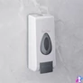 Kép 2/5 - Szappanadagoló, kézzel működtethető, 350 ml, fali, fehér