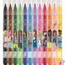 Kép 2/2 - Barbie filctoll készlet, 2,8 mm, kimosható, 12 szín